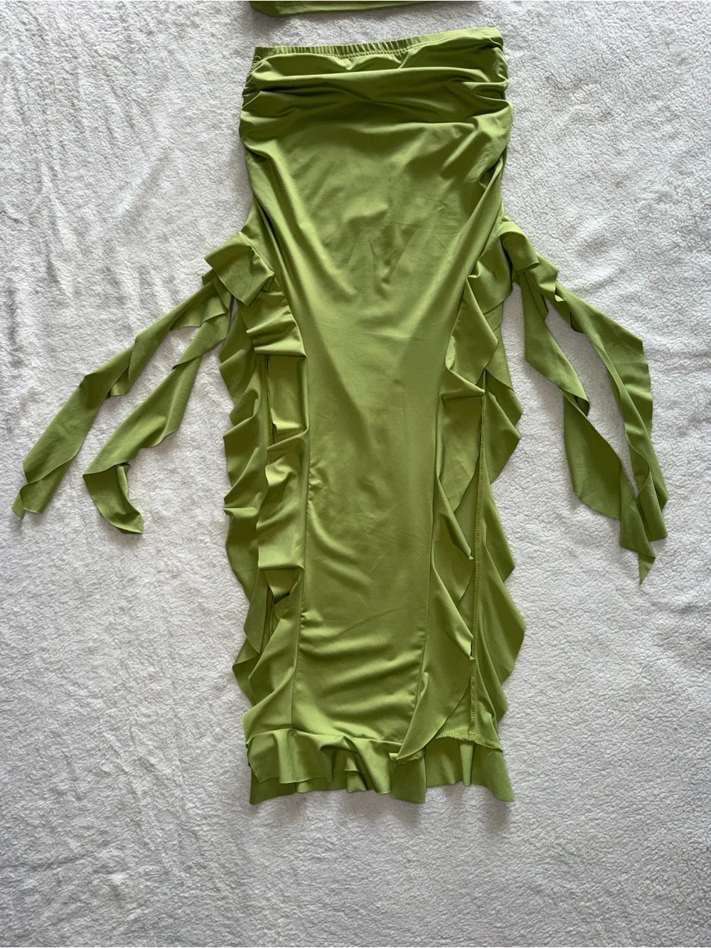 SHEIN Lime Green Ruffled Two-Piece Set